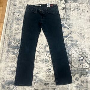 Black wash blue jeans